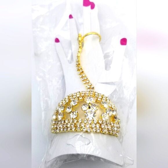 Bollywood glamor bracelet and ring set duo stretch and adjustable nwt - Picture 1 of 1